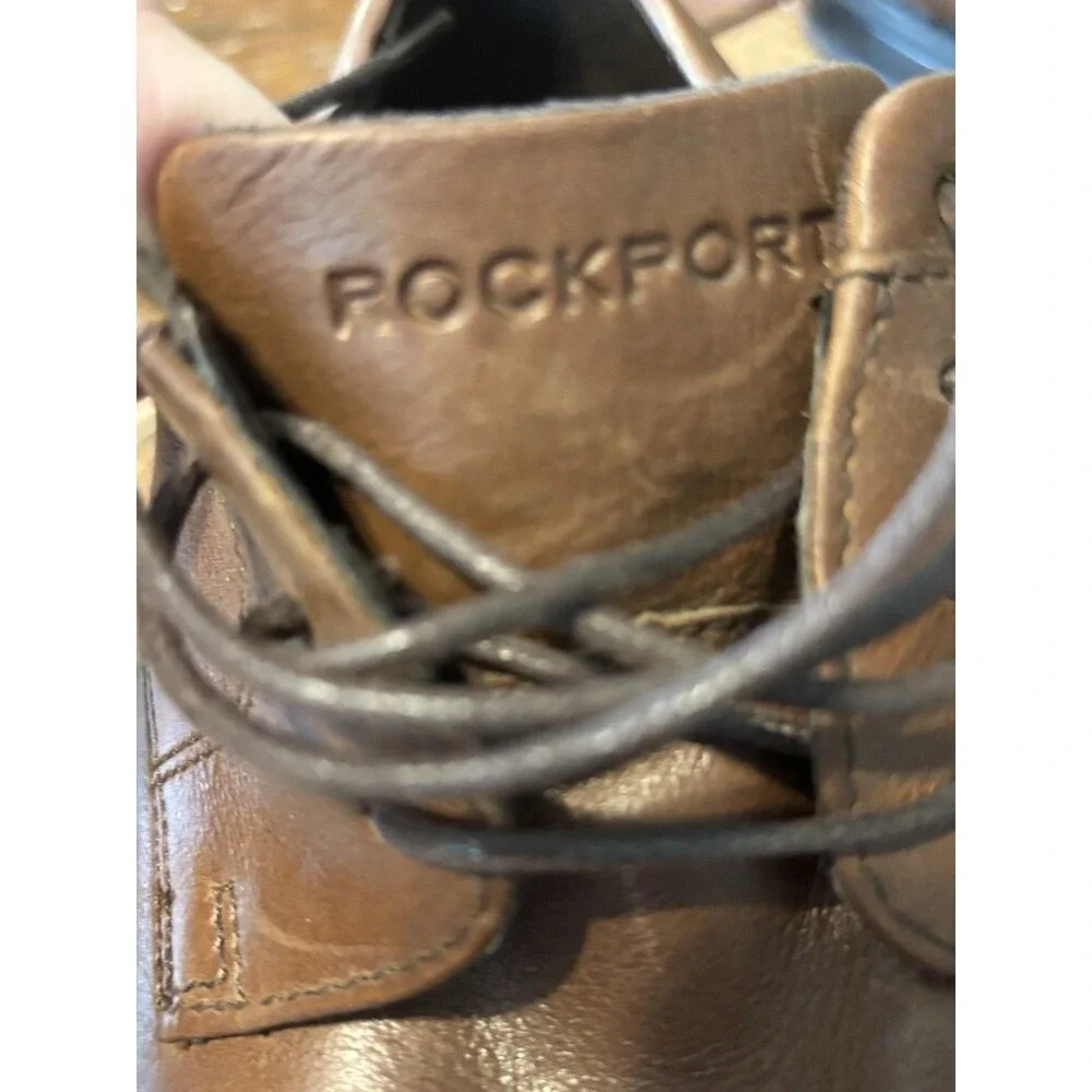 Rockport Derby Men 9 Brown New Waterproof Leather Plain Toe Shoes CI5263